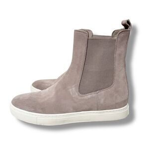 Vince Women's Norman-b Woodsmoke Grey Suede Ankle Boot Rubber Sole Size 8M / 38